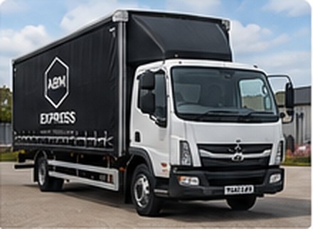 Representative Mitsubishi Fuso Luton curtain-side vehicle